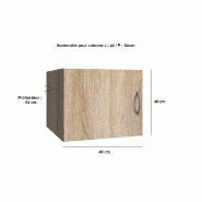 Surmeuble colonne de rangement Lund - chêne naturel - L40 x P54 cm - Hauteur totale 225 cm_1