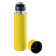 Thermos en acier inoxydable - finition caoutchoutée - 500 ml - couleur jaune_1