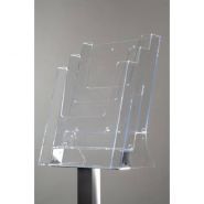 4049 - Porte-brochure sur pied Afix Diffusion - Hauteur 120 cm - Aluminium anodisé et acrylique transparent_1