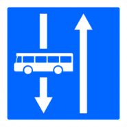 Panneau indication C24a - Conditions particulières de circulation par voie sur la route - Bus_1