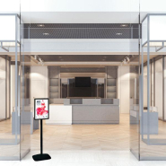 Porte-affiche vertical Cadro-Clic® A4 simple-face pied 133 cm noir Réf : 214025NR_1