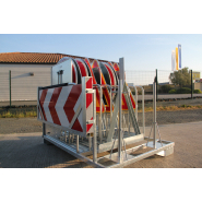 Râtelier porte-panneaux - Sodimar - capacité sur mesure par multiple de 2 cases avec 4 cales pour chargement/déchargement_2