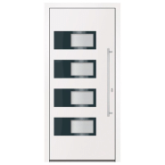 Vidaxl porte d'entrée blanc 100x210 cm aluminium et pvc 3157063_1