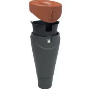 Corbeille publique Alvium Urban - Polyéthylène traité anti-UV - Cendrier intégré - 100% recyclable - Gris_1