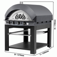 Four à pizza à gaz gris sur support - 9 pizzas Ø 25 cm | Ggm_1