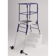 Helis - Plateforme de travail en acier époxy - Tubesca - Grande plate-forme 900 x 500 mm avec garde-corps rigide 360°_1