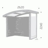 Abri bus MBAV002 - structure en bois - bardage en bois - banc assis-debout - pin sylvestre classe IV - garantie 10 ans_1