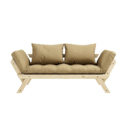 Banquette méridienne futon BEBOP - Pin naturel - Coloris beige blé - Couchage 75x200 cm - Convertible lit d'appoint_1