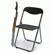 Chaise visiteur pliante assise et dossier PVC noir So Cerignola_1