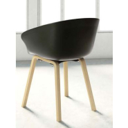 Ensemble de 4 fauteuils HOP - Pieds bois - Monocoque en polypropylène - Référence 8081 SR M_1
