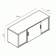 Meuble bas à portes coulissantes Quando - MDD - Wengé_2