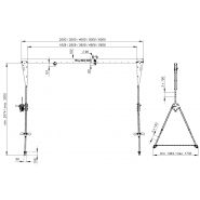 Portique aluminium léger - Référence AG_KSB - Portée 2 à 6 m - CMU 300 à 500 kg - Hauteur sous poutre 2 à 3 m_2