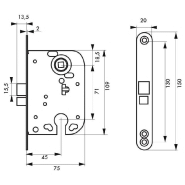 Serrure encastrable pour porte d'entrée à cylindre - THIRARD - coffre acier embouti - finition laiton_1