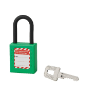 Cadenas de consignation loto lockout tagout 40 mm anse nylon ø 6 x 38 mm vert
