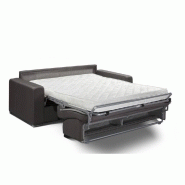 Canapé convertible 3-4 places Select - matelas 16 cm - sommier lattes 160 cm - Renatonisi - polyuréthane taupe_1