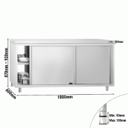 Meuble bas inox central traversant passe-plat P 600 mm -_1