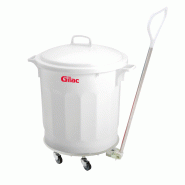 Couvercle avec poignée pour conteneur alimentaire rond HACCP 75L Gilac - Blanc_1