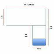 Bureau avec retour et caisson intégré Idea Pano - Quadrifoglio - 160, Gris, 2 tiroirs_1