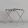 Porte-valises pliable en acier - Finition chrome/brun - Cadre solide avec sangles en nylon - SKU: F-732-001EA_1
