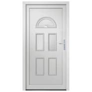 Vidaxl porte d'entrée blanc 88x190 cm pvc 3187915_1