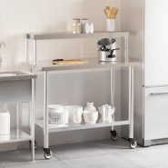 Vidaxl table de travail de cuisine avec étagère 110x55x120 cm inox 3208898_1