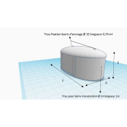 Borne interdiction de passage - Petit bloc 175 kg - L0,75m x l0,37m x Ht 0,37m  - REF2230175_1