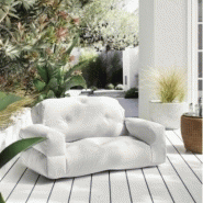 Canapé d'extérieur relax convertible HIPPO OUT - Blanc - Design scandinave modulable avec matelas futon_1