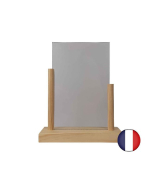 Porte menu de table en bois brut avec plexi format A5 - Lot de 2 - Fabrication française - Référence : LSTF56BRUT-PLEXI_1
