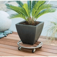 Support à roulettes bois et métal - Flora Roll Metal Wood - 35 cm_1