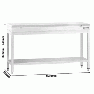 Table inox de découpe avec plan blanc - Profondeur 700 mm | Ggm - 1600_1