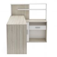 Grand bureau d'angle offrant une large capacité de rangement