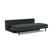 Canapé convertible design MERGA - Lit 140x200 cm avec boîte de rangement - Tissu bouclé Black Raven_1