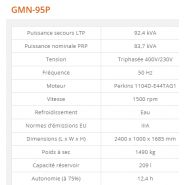 Groupe électrogène industriel GMN-95P - Generac - 92,4 kVA - Série GMN Euro - moteur diesel normes IIIA_1