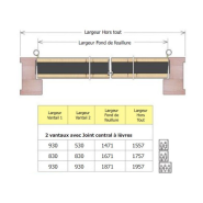 Porte coupe feu 1H - 60 mn - Bloc Portes EI60 204 x 63+63 mm droite - Huisserie bois double vantaux égaux ou inégaux (tiercés)_1