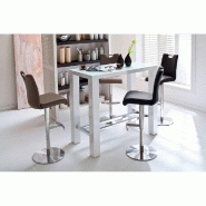 TABLE DE BAR DESIGN JANIS 120 X 60 CM FINITION LAQUE BLANCHE BRILLANTE_1