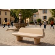 Banc droit en béton Raffaello - monobloc avec ou sans dossier -451