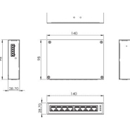 Switch ethernet industriel 8 ports 10/100/1000Mbps non managé - -40°C à 75°C - IP30 - IoT-BOX-SW8G_1