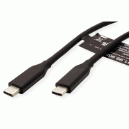 VALUE Câble USB4 Gen 3, avec Power Delivery 20V5A, Emark, C-C, M/M, 40 Gbit/s , noir, 0,5 m_1