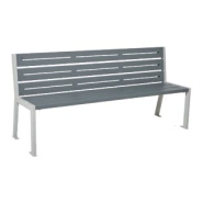 Banc urbain 6 lames - SILAOS - acier et bois ou tout acier - différentes longueurs_1