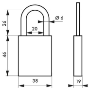 Cadenas à clé Cobble 38 mm - Aluminium massif anodisé - Anse inox - Couleurs assorties - THIRARD_1