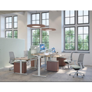 Bureau assis-debout ergonomique avec réglage en hauteur électrique - Plateau en mélaminé ou en stratifié - Hiya_1