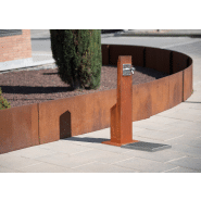 Fontaine à boire écologique GES UM560-1M - composite végétal, effet Corten, résistante aux intempéries_1