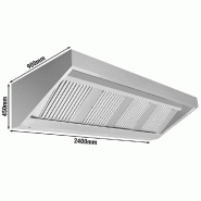 Hotte murale inox statique - 2m40 - avec filtre et lampe | Profondeur 900 mm_1