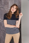 T-shirt breton à manches courtes - Réf: FR135 - 100% coton jersey - Style décontracté mixte_1