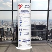 Totem - Bikom - en carton COVID-19 - elliptique 60x180 cm avec impression personnalisée_1