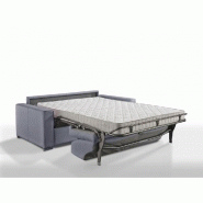 Canapé convertible express Premium 160 cm - sommier à lattes Renatonisi - matelas Bultex - velours bleu cobalt_1