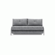 Innovation Living - Canapé design Cubed 02 Alu convertible 160x200 cm - tissu Twist Granite_1