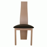 Lot de 2 chaises de salle à manger Surf - hêtre étuvé naturel et simili cuir noir - design en bois massif_1