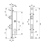 Serrure encastrable pour porte d'entrée - panneton réduit - axe 10,5L 21 mm - entraxe 70 mm - réversible - THIRARD_1