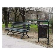 Poubelle publique Tondo 03.035.Sc - Zano - 30L - acier noir, tôle perforée, 90 cm de hauteur_1